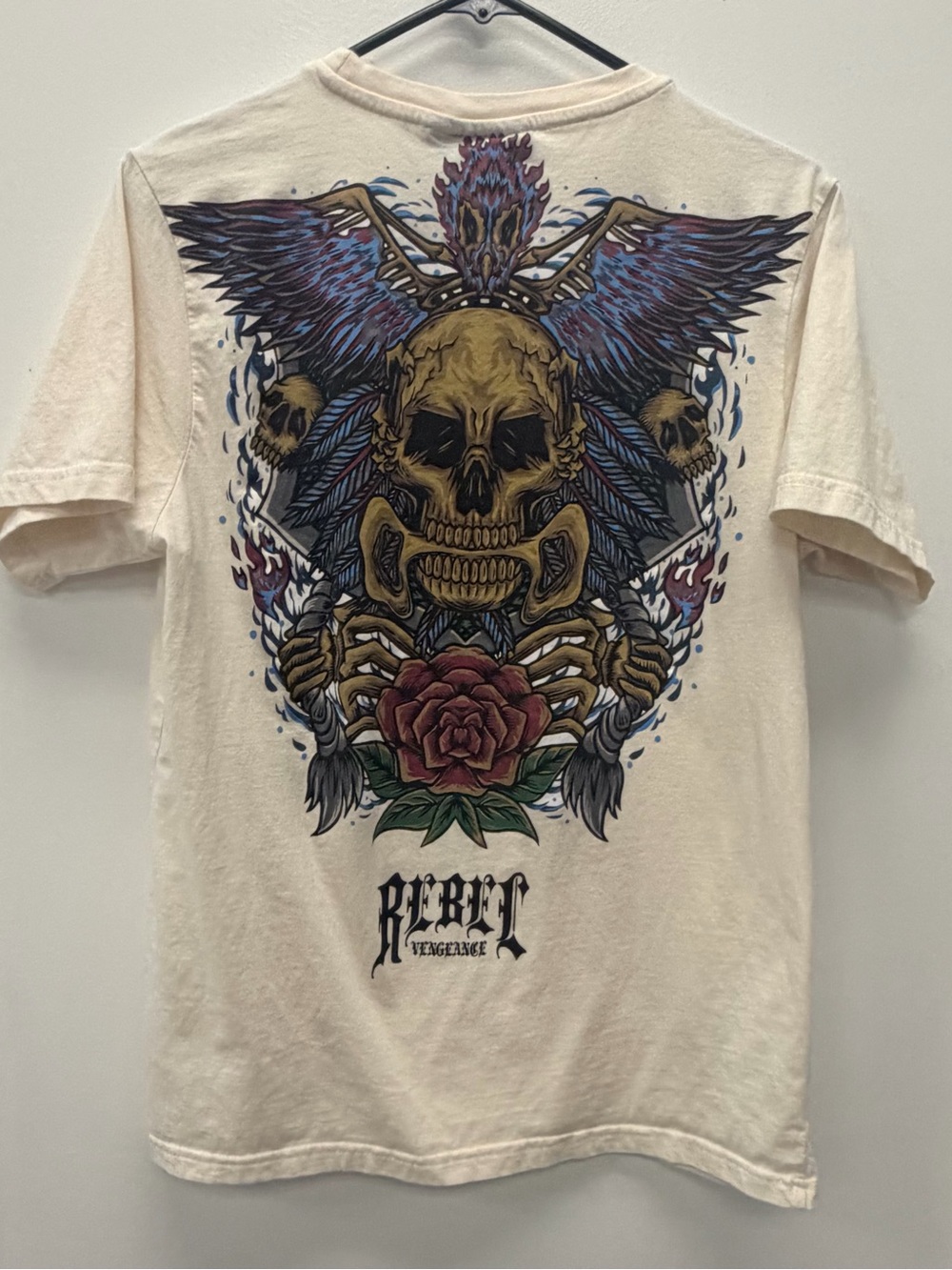 Men's Graphic Skull Tee in Cream